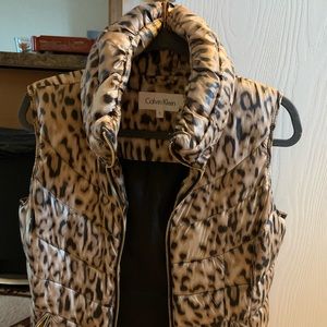 CK leopard down vest